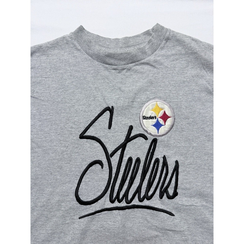 Legends Athletic Steelers T-Shirt Mens Large Gray Embroidered Logo USA